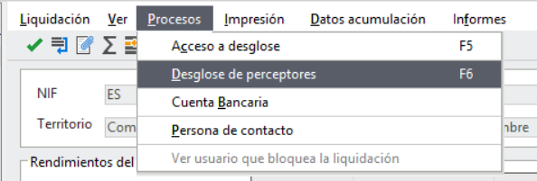 desglose perceptores